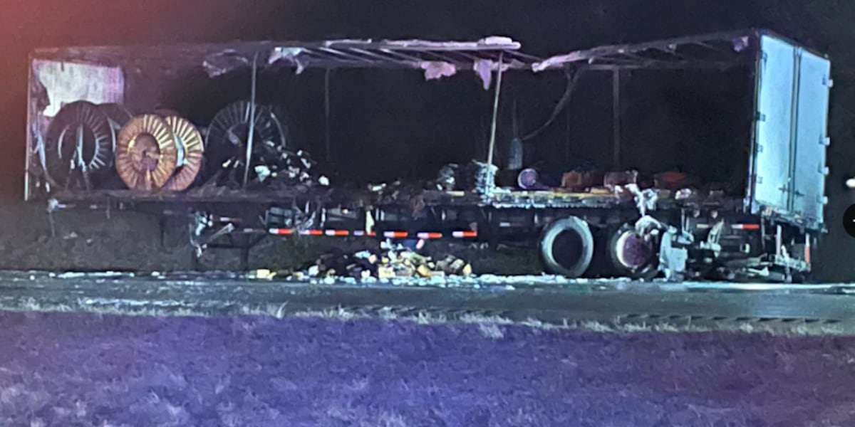 Semi fire, car roll-over closes interstate at Gardner Road for two hours Tuesday morning [Video]