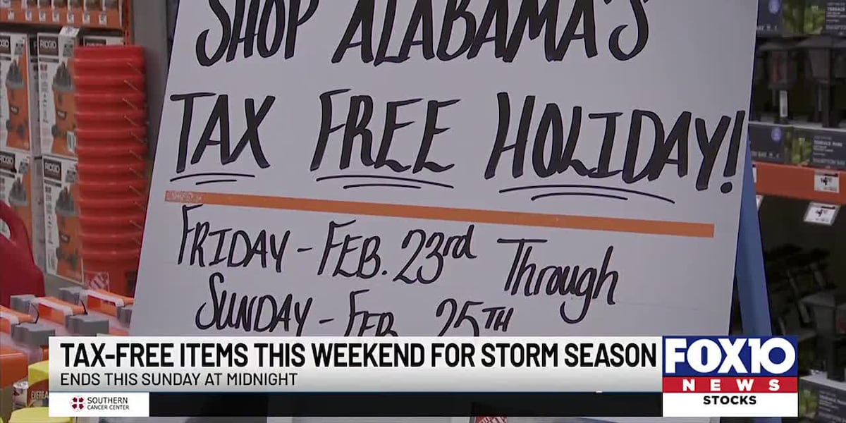 Alabama severe weather sales tax free weekend underway [Video]