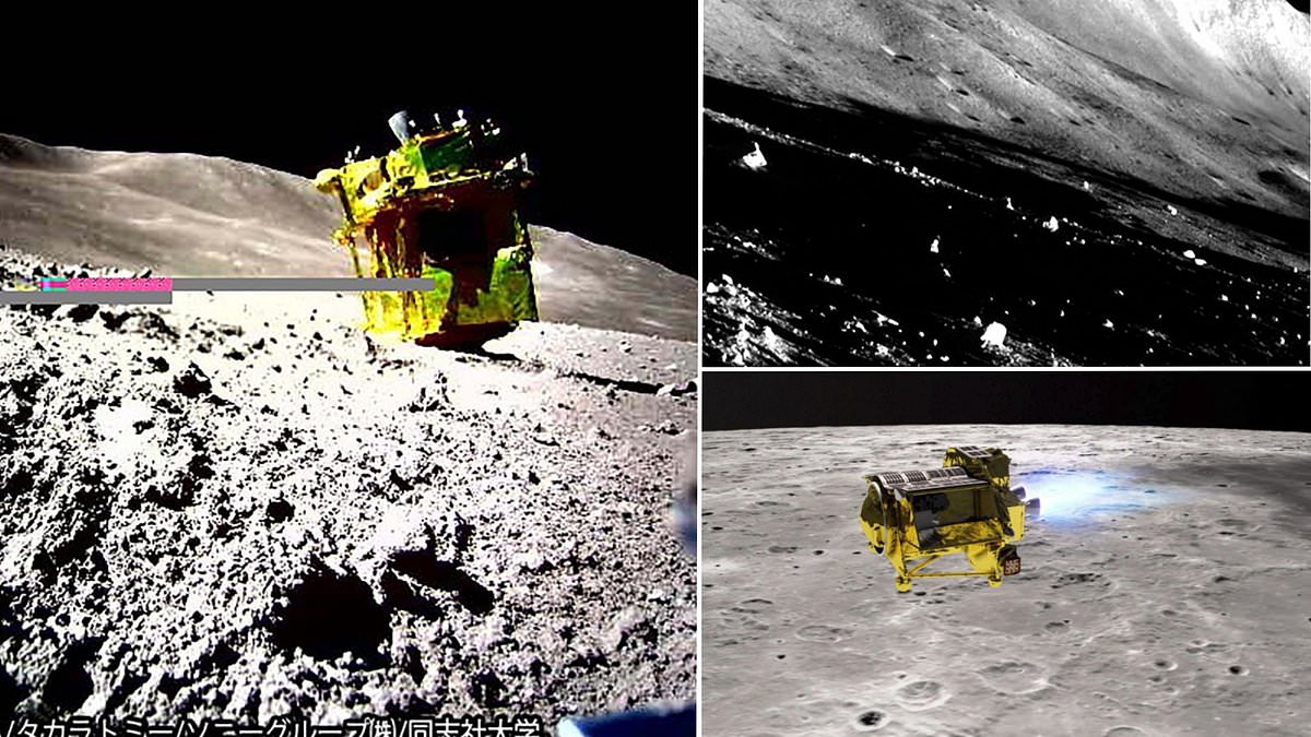 Japan’s lunar lander springs back to life! ‘Moon sniper’ craft finally wakes up – one month after it landed at a wonky angle that left its solar panels facing the wrong way [Video]