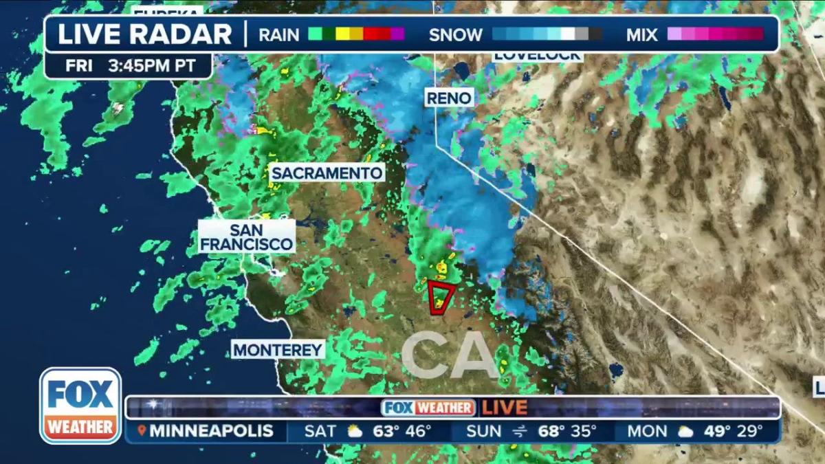 Blizzard-producing storm system spawns tornado in central California [Video]
