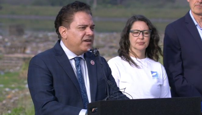 California State Senator Steve Padilla announces new bills to rein in companies contributing to South Bay sewage [Video]