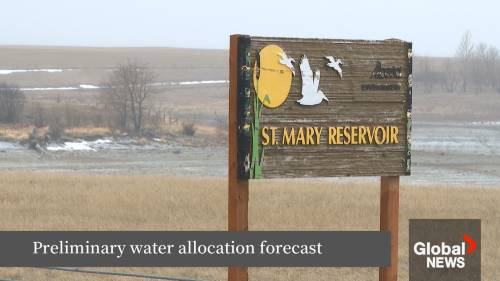 Preliminary water allocation forecasts in southern Alberta below average [Video]