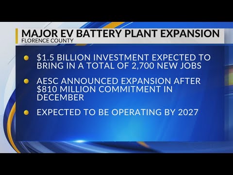 $1.5 billion expansion into Florence County EV battery plant to create 1,000+ jobs [Video]