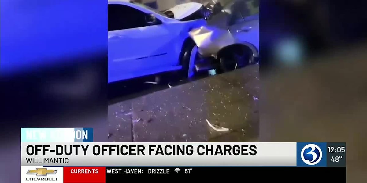 Off-duty Willimantic police officer charged with DUI following crash [Video]