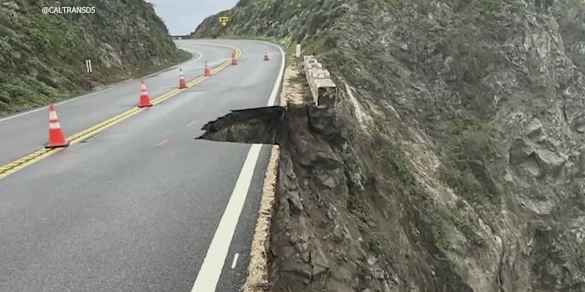 Travelers stuck after part of California highway collapses in storm [Video]
