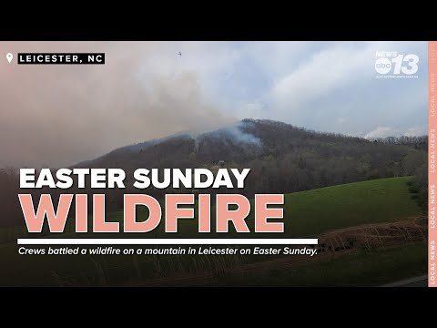 Crews battle Easter Sunday wildfire that spread over 70 acres on Leicester mountainside [Video]