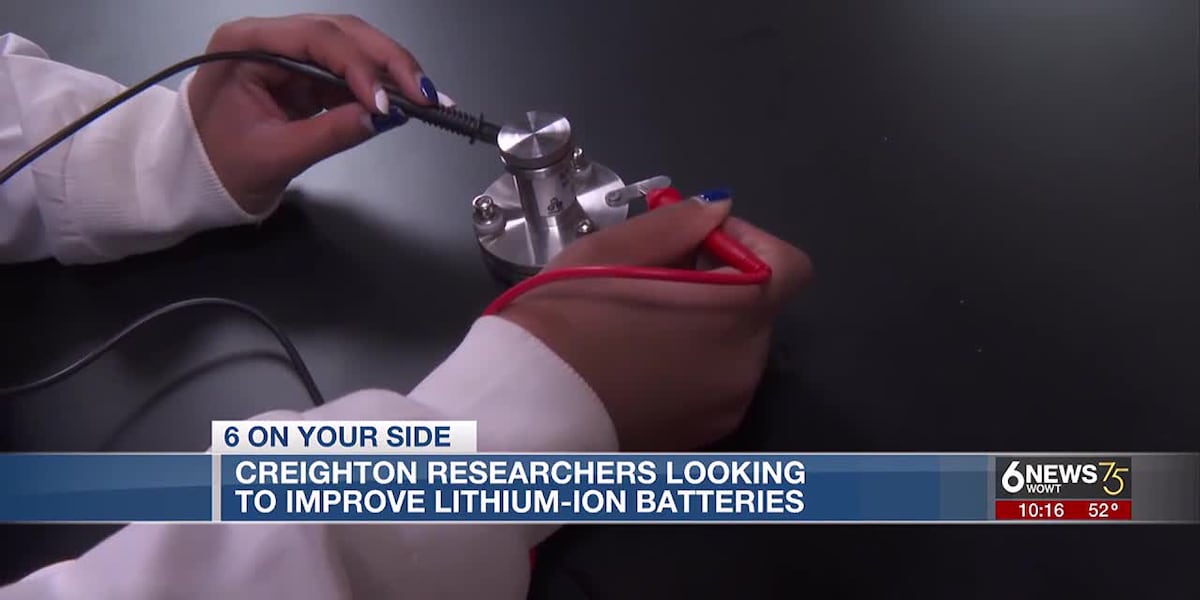 Creighton researchers working to improve lithium-ion batteries [Video]