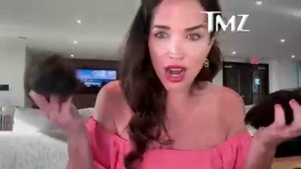 Glamorous ex-Howard Stern Show star Elisa Jordana claims she’s the victim after fighting with Beverly Hills tycoon boyfriend – as she holds up chunks of hair she claims he ripped out [Video]
