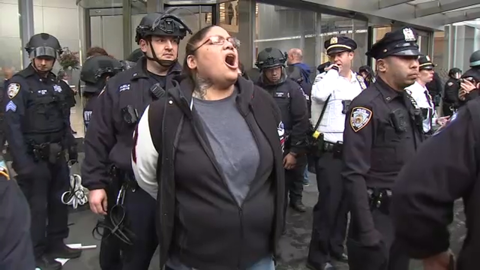 Earth Week climate protest outside Citigroup headquarters leads to arrests in Tribeca section of Manhattan in New York City [Video]