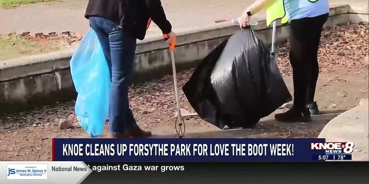 KNOE cleans up Forsythe Park for Love the Boot Week! [Video]
