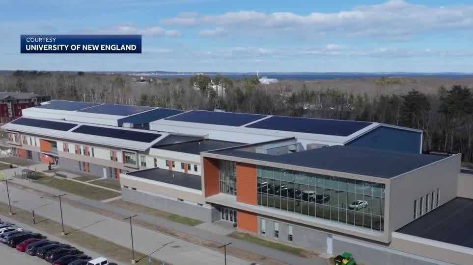 Array of hundreds of solar panels unveiled at University of New England campus [Video]