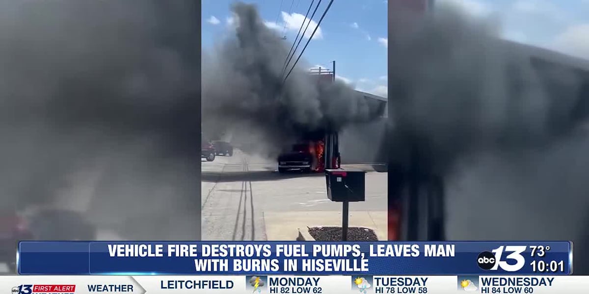 Vehicle fire at Hiseville Auto Parts destroys fuel pumps and leaves man with burns [Video]