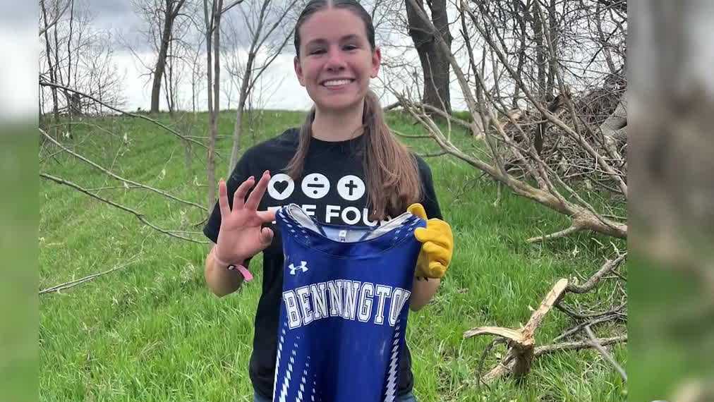 Missing track jersey found in tree after tornado [Video]
