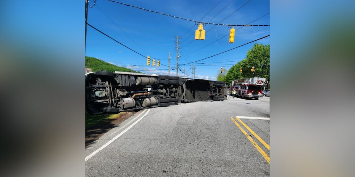 Crews responding to overturned semi-truck in Asheville [Video]