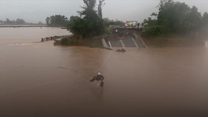 Bridge collapses into river as deadly floods ravage Brazil | News [Video]