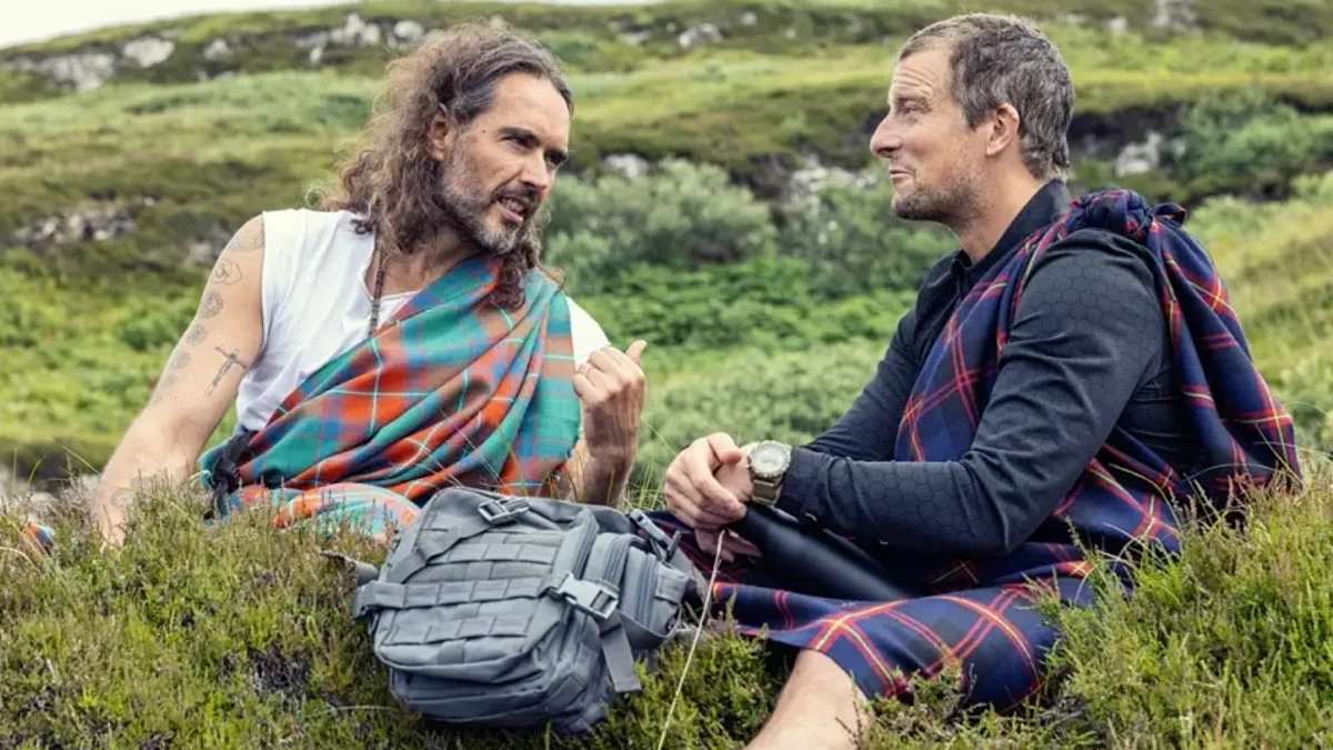 Inside Russell Brand’s friendship with Bear Grylls: How scandal-hit comic met ex-SAS trooper on his Running Wild show – and invited the ‘poster boy’ for evangelical Christianity to take part in his Thames baptism [Video]