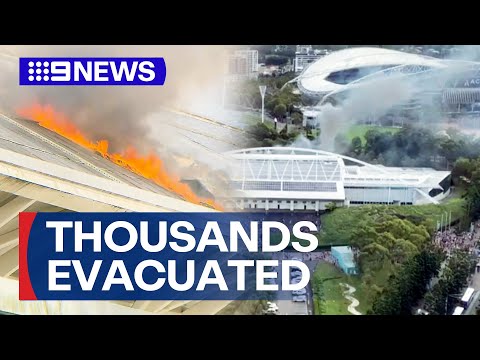 Thousands evacuated from Sydney Olympic Park after solar panel fire | 9 News Australia [Video]