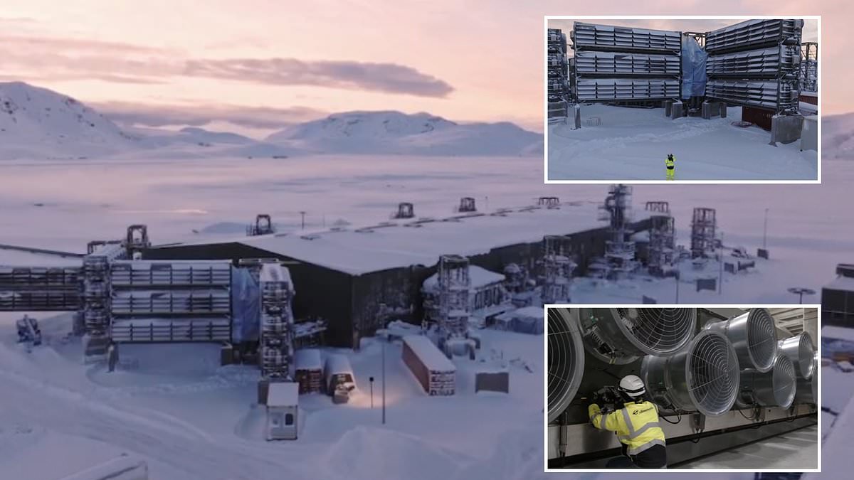 Is this the key to combatting climate change? Scientists are using a giant vacuum in Iceland dubbed The Mammoth to suck 36,000 tonnes of CO2 from the air every year [Video]