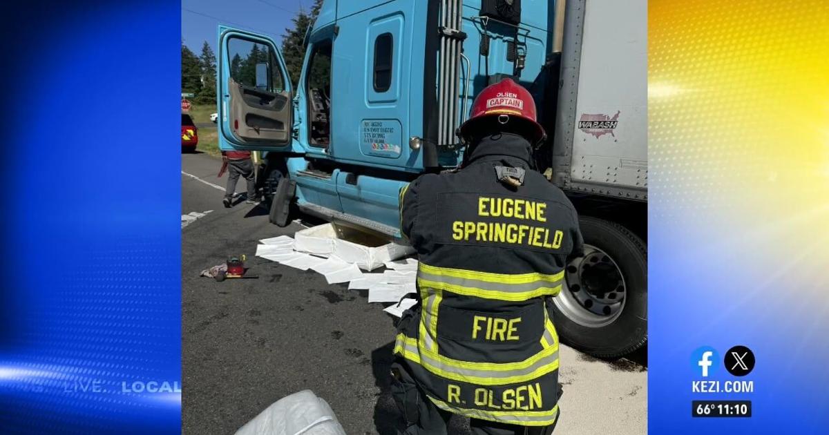Eugene Springfield fire hazmat crews clean up fuel spill | Video