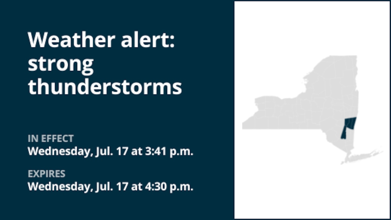 NY weather: Weather alert issued for strong thunderstorms in New York early Wednesday evening [Video]