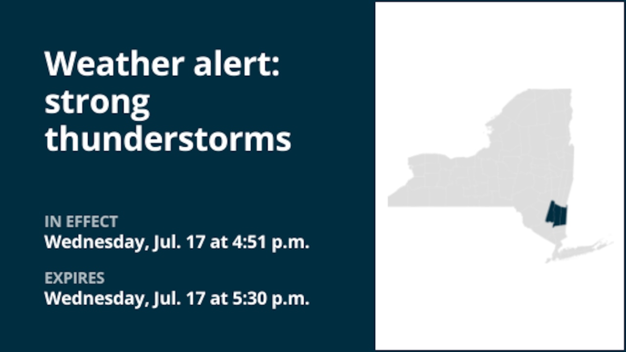 NY weather: Weather alert issued for strong thunderstorms in Ulster and Dutchess counties early Wednesday evening [Video]